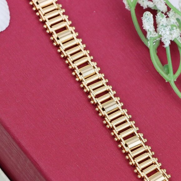 "Bold Textured Rose Gold Bracelet in Brass, XPBL1000 - Picture 12 of 12